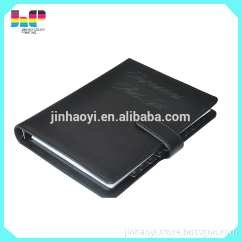 Custom design pu leather cover notebook printing